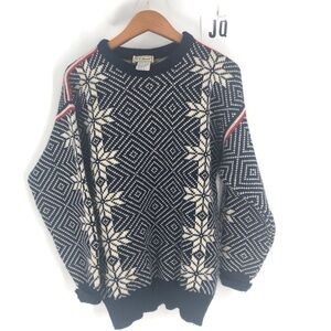 Vintage LL Bean Nordic holiday new wool sweater Sz L